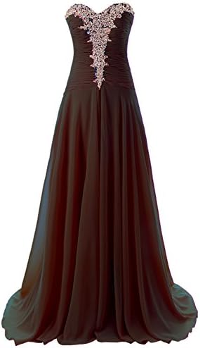 JAEDEN Women's Sweetheart Evening Dresses Chiffon Prom Gown (US 20W, Black)