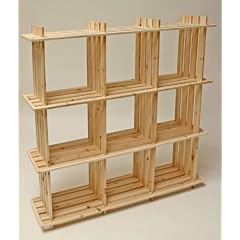 Hergestellt f�r DEMA Holzregal 9 F�cher BxTxH 113x27x110