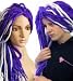 DREADLOCK WIG , LONG PURPLE AND WHITE RASTA FANCY DRESS