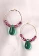Green and Fuschia Mali Glass Earrings