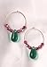 Green and Fuschia Mali Glass Earrings title=