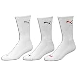 Puma Men's Crew Sock 3-Pack ( sz. One Size Fits All, Grey/Navy/Red )
