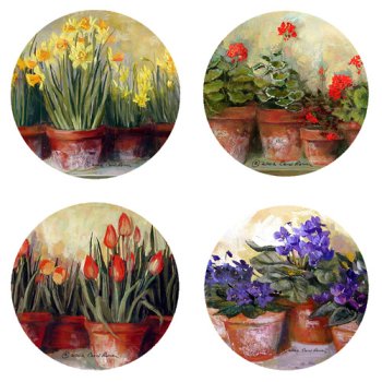 CoasterStone Potted Spring Florals Coasters
