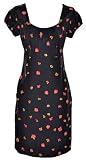 ZORBA 50s 60s Retro Vintage Shift Dress Pink & Yellow Ditsy Print on Black Size 8-18