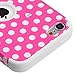 Thousand Eight(TM) iPod Touch 5 (5th Generation) Hard Plastic Dual Layer Tough Shield Heavy Duty Protective Case + [Free Touch Screen Stylus] (TUFF case Dots(Pink/White)/White)