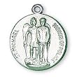 Fine Pewter Saint Michael Medal and 18-inch Chain