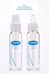 Dr. Brown's 2-pack 7-ounce Standard Feeding System Glass Baby Bottles