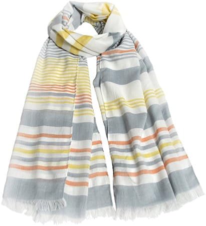 UASU Women's Cotton Stripe Color Block Scarf