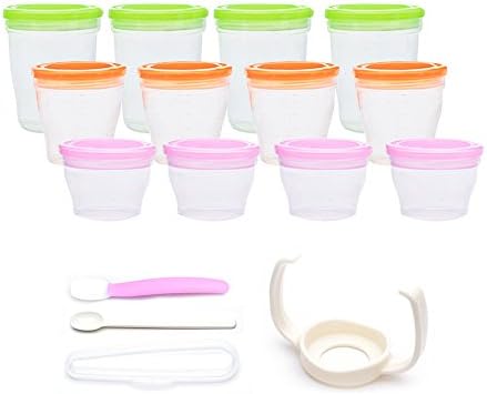 bebelock BD730105S1 PP&amp;silicon Baby food container 16P set★ Made in korea (Pink for Girl)