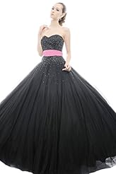 Sweetheart Floor Length Tulle  Beaded Lace  Ball Gown Prom Dress/Quinceanera Dress 