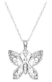 14k White Gold Butterfly Pendant w/ Diamond Accent