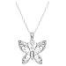 14k White Gold Butterfly Pendant with Diamond-Accent