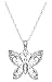 14k White Gold Butterfly Pendant with