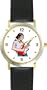 Famous Rock & Roll Star Musician Playing Guitar - WATCHBUDDY� DELUXE TWO-TONE THEME WATCH - Arabic Numbers - Black Leather Strap-Size-Large ( Men's Size or Jumbo Women's Size )