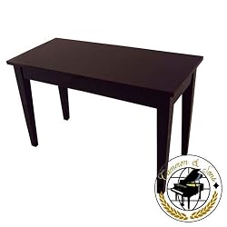 Cameron & Sons CS-10 EBHP Traditional Piano Bench With Music Storage, Wood Top (Polished Black)