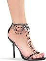 457-Harp Beaded Chain Sandal High Heel Shoe