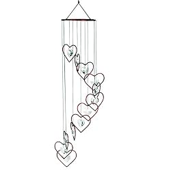 Red Carpet Studio 32 Inch  Spiral Wind Chimes w/Heart Chrystals