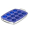 Kitchenaid Wire Sled With 12 Cup Muffin Pan, Silicone, Blue