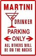 MARTINI DRINKER PARKING alcohol drink sign