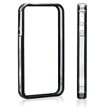 ｢全６色｣ iPhone 4S/4 ブラスチック バンパー　ブラック　iPhone 4 Bumper Case　保護液晶フィルム　USB充電ケーブル付 (658-1)