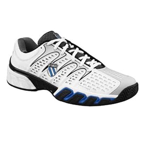 K-Swiss Men's Bigshot II Tennis Shoe,White/GllGrey/Blk/Brillant Blue,15 M US