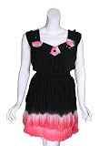 MATTHEW WILLIAMSON Tie Dye Jewel Dress in Black and Pink