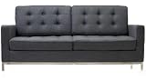 Lexington Modern Florence Style Loveseat, Dark Gray Wool