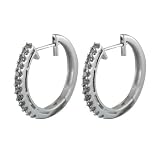 0.50 Ct. Round Cut Diamond Hoop Earrings in White Gold