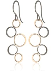 Melissa Joy Manning Mixed Sterling Silver 14K Yellow Gold Bubble Dangle Earrings