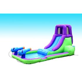 Inflatable Water Slide with Dual Water Guns