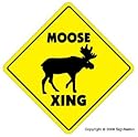 MOOSE CROSSING -Sign- xing hunter hunting lodge signs