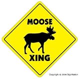 MOOSE CROSSING -Sign- xing hunter hunting lodge signs