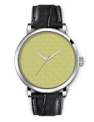 SPRAWL Aanalog Fashion Series Silver Ladies Watches of Genuine Black Leather Strap,Unique Wrist Watch for Women Girls Designed with Opaque light green background
