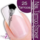Produkt-Bild: Nail Tattoo Sticker Reisverschluss - schwarz
