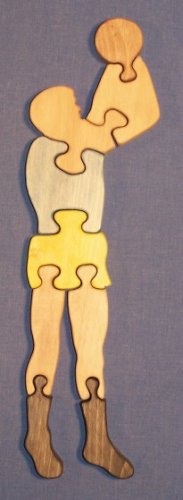 417KqaIyPZL Wooden Educational Jig Saw Puzzle   Basketball Player