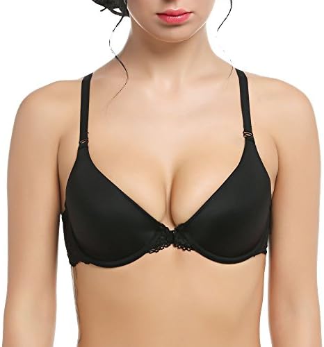 Kregis Women's Front Closure Lace Racerback Underwire Demi Bra 34B-40DD