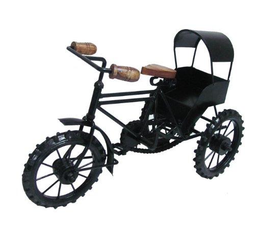 New Artistic Iron Metal Rickshaw Table Statue Cute Gift