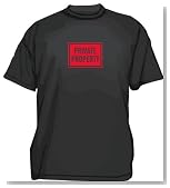 PRIVATE PROPERTY Sign Logo Men's Tee Shirt 2XL-Olive