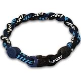 Phiten Tornado Titanium Necklace Black Blue