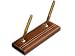 Rustic Brown Leather Pen Stand (Gold)