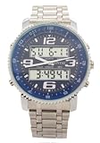 KONTAS - Montre Homme - Quartz - Acier inoxydable - Analog alliage & bleu num??rique Sports Style Stop WatchSport Watches