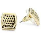 Anne Klein Gold-Tone Square Pierced Button Earrings