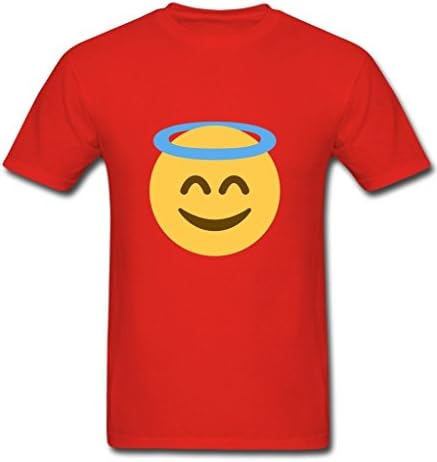 Ehowkj Men's Casual Cool Emoji Graphic Cotton Tee shirts Red L