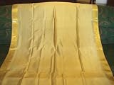 Golden Indian wedding Sari with Golden Zari Border. Bellydance fabric