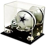 BCW Deluxe Acrylic Mini Helmet Holder Display - With Mirror - Football Helmet, Goalie Mask, Racing Helmet - Sports Memoriablia Display Case - Sportscards Collecting Supplies