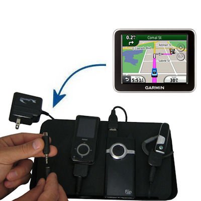 Gomadic Universal Charging Station for the Garmin Nuvi 2200 2240 2250 and many other mobile devices - 2nd Generation Design - uses Gomadic TipExchange Technology - 4 tips included