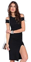Sexy Strapless Backless Slit Short Sleeves Polyester  Dress