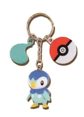 Childrens Toyshop  Toys : Pokemon Diamond and Pearl mini Piplup figure Keychian with name tag and Water emblem (Japanese Imported)
