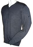 Lyle & Scott Mens Fine Knit Merino Wool Charcoal Golf Sweater