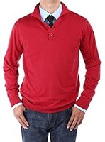 Luciano Natazzi Men's Mock Neck Elbow Patch 1/4 Button Sweater Relaxed Fit